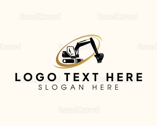 Construction Excavator Machine Logo