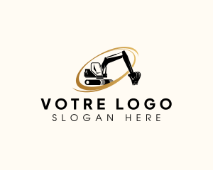 Construction Excavator Machine Logo