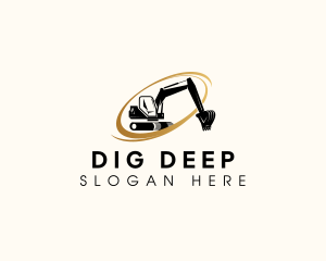 Construction Excavator Machine logo design