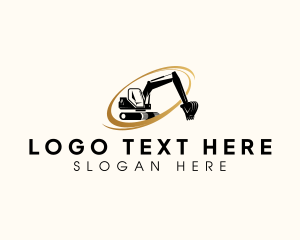 Construction Excavator Machine Logo