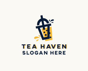 Boba Milk Tea Drink logo design