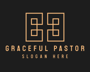 Pastor - Orange Abstract Cross logo design