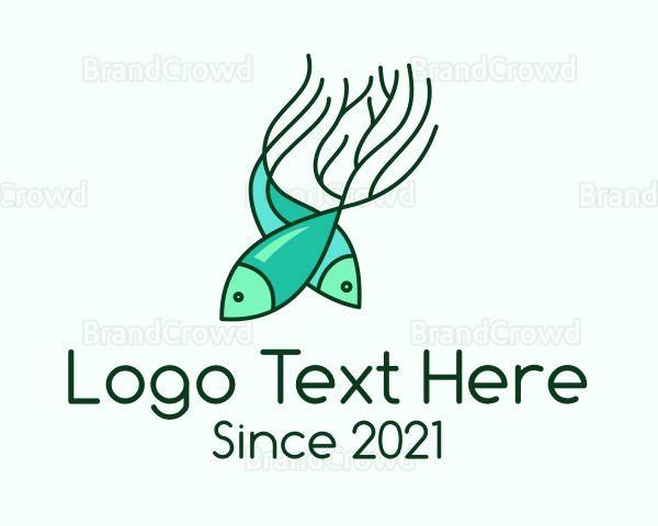 Seaweed Coral Fish Logo