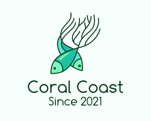 Coral - Seaweed Coral Fish logo design