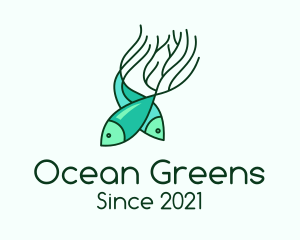 Seaweed Coral Fish logo design