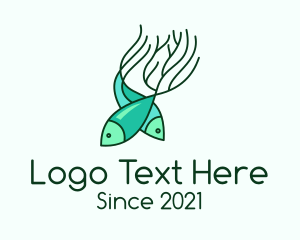 Seafood - Seaweed Coral Fish logo design