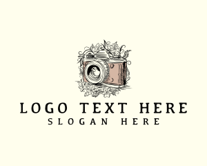 Floral Camera Photography Logo