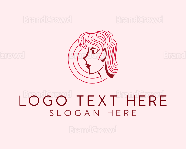 Surprised Woman Beauty Logo