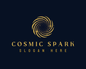 Cosmic Vortex Galaxy logo design