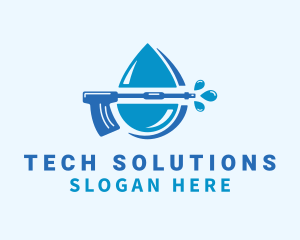 Pressure Washer Droplet  logo design