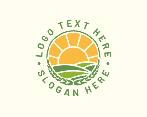Horticulture - Sunny Agriculture Field logo design