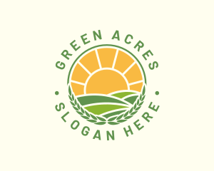 Land - Sunny Agriculture Field logo design