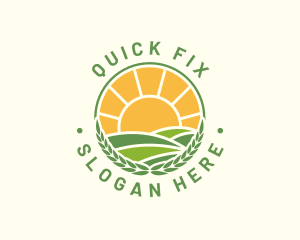 Sunny Agriculture Field logo design