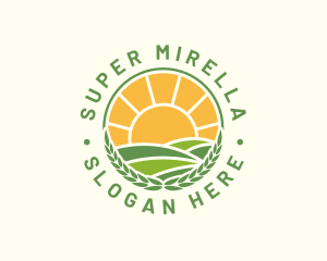 Land - Sunny Agriculture Field logo design