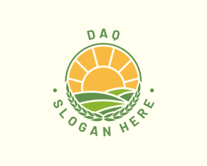 Green Sun - Sunny Agriculture Field logo design