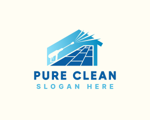 Pressure Washer Cleaning Floor logo design