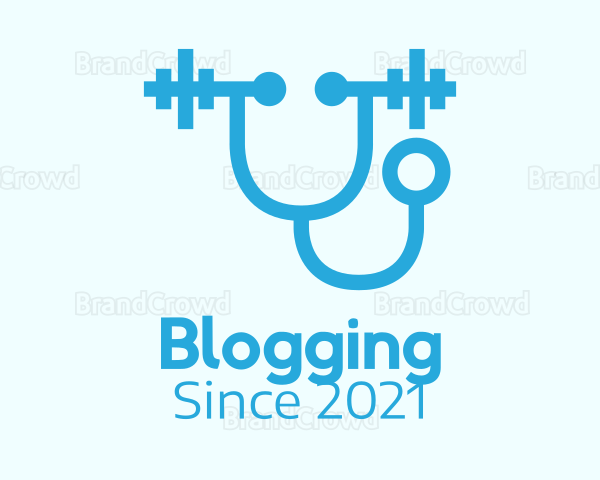 Blue Medical Stethoscope Logo