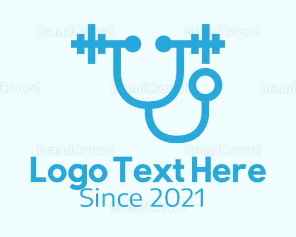 Blue Medical Stethoscope Logo