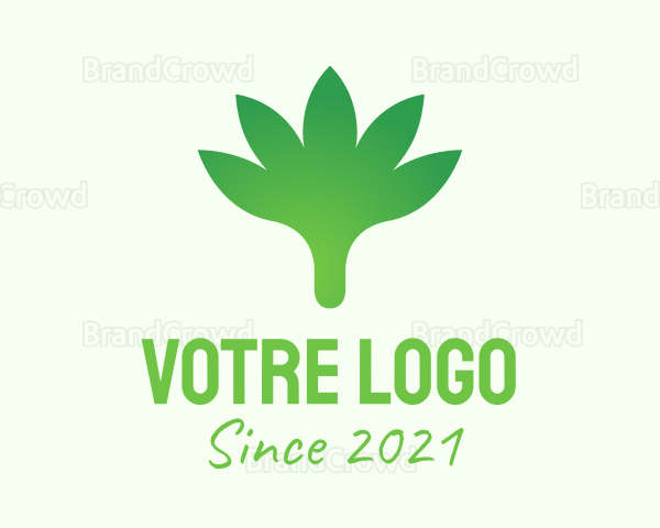 Gradient Cannabis Leaf Logo