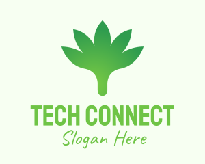 Gradient Cannabis Leaf Logo