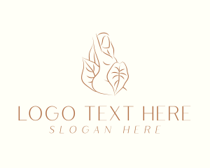 Leaves - Botanical Nude Girl logo design