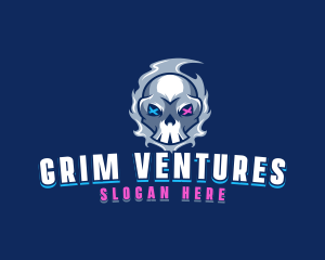 Grim - Skull Spooky Gaming logo design