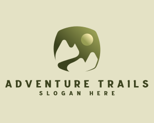 Camping Mountain Valley logo design