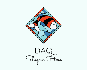 Meal - Fish Plate Stained Glass logo design