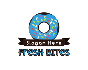 Food Chain - Sweet Donut Ribbon logo design