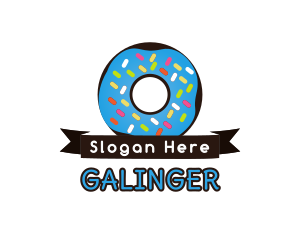 Donut - Sweet Donut Ribbon logo design