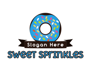 Sprinkles - Sweet Donut Ribbon logo design