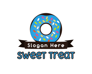 Donut - Sweet Donut Ribbon logo design