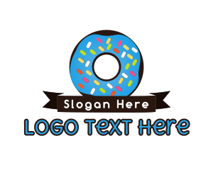 Chocolate - Sweet Donut Ribbon logo design