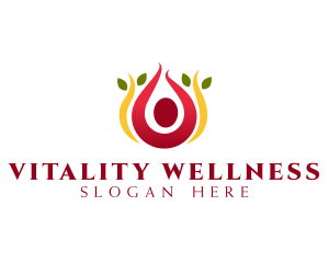 Wellness Yoga Person logo design