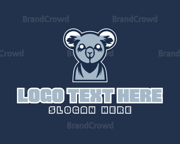 Grey Koala Cartoon Mascot Logo