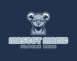 Grey Koala Cartoon Mascot logo design