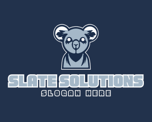 Grey Koala Cartoon Mascot logo design