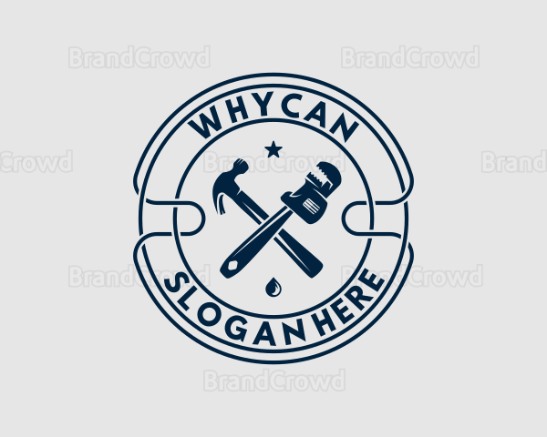 Plumber Wrench Hammer Logo