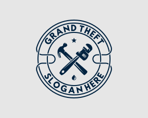 Repairman - Plumber Wrench Hammer logo design
