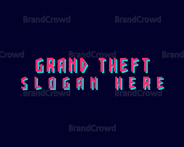 Neon Glitch Business Logo