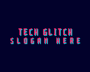 Neon Glitch Business logo design