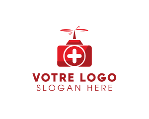 Red - First Aid Kit Drone logo design