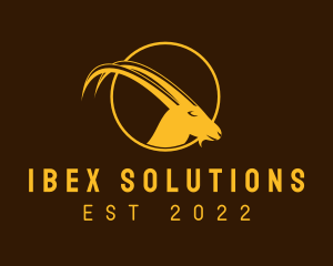 Ibex - Golden Wild Goat logo design