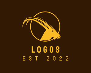Horns - Golden Wild Goat logo design