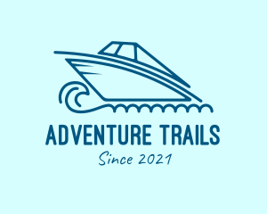 Blue Speedboat Boat logo design