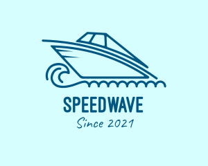 Motorboat - Blue Speedboat Boat logo design
