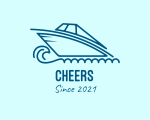 Seafarer - Blue Speedboat Boat logo design