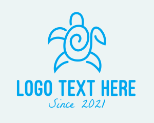 Turtle - Blue Sea Turtle logo design