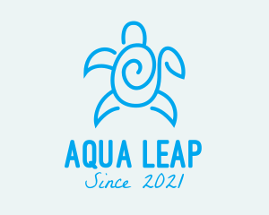 Amphibian - Blue Sea Turtle logo design