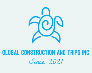 Nature Conservation - Blue Sea Turtle logo design
